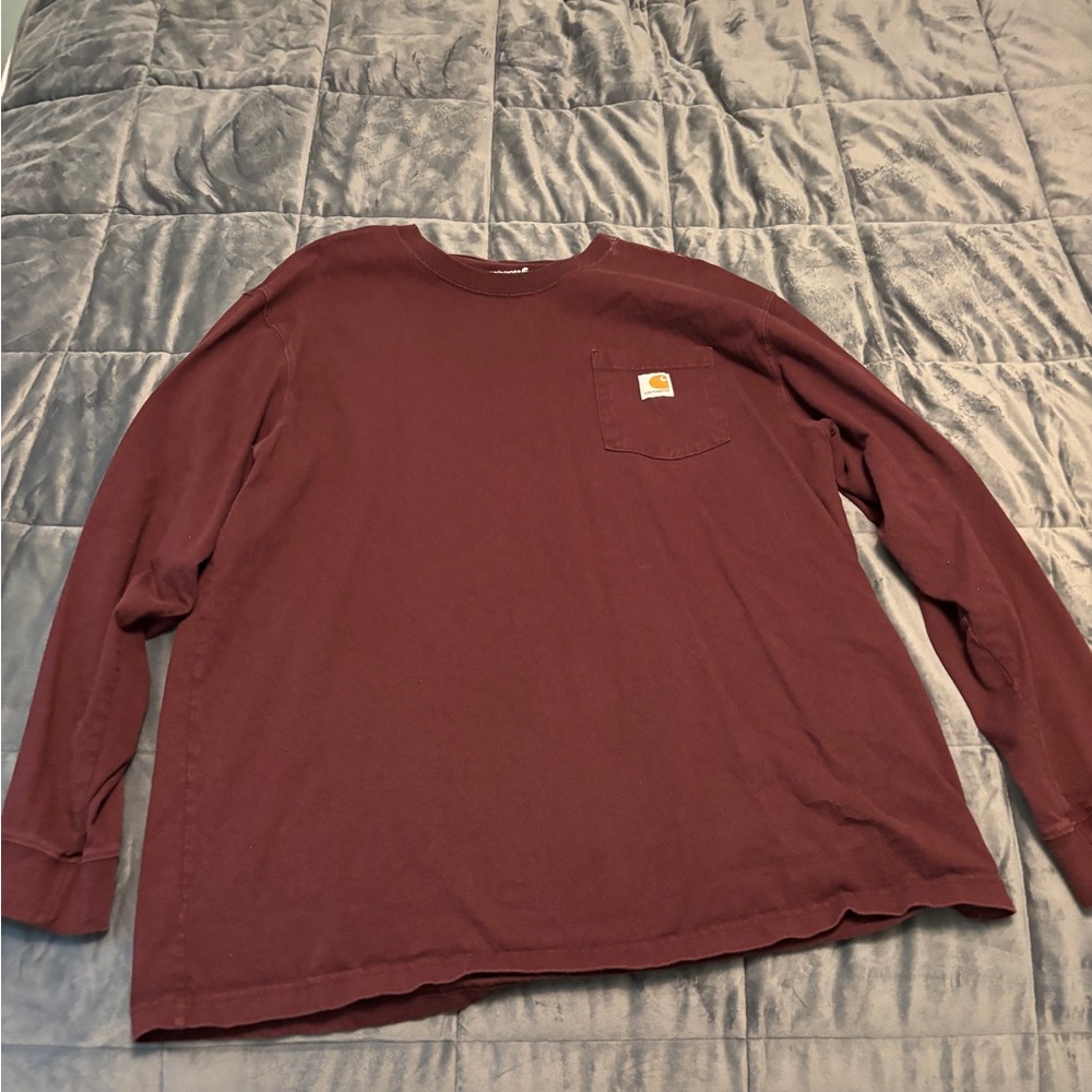 Carhartt Burgundy Long Sleeve Tee